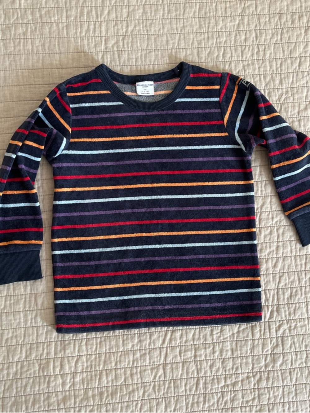 Striped velours sweater 2T